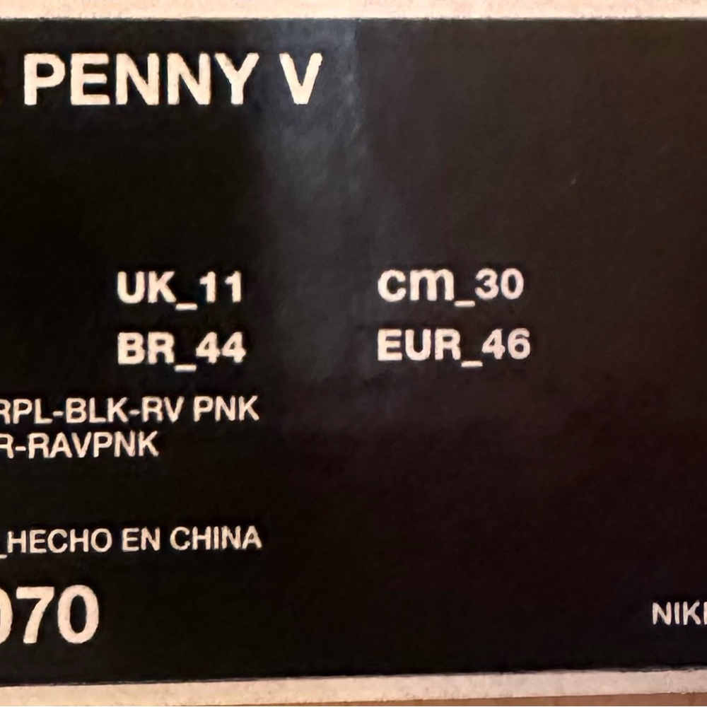 Nike Air Penny V size 12 Gray and Purple High-Top Sneakers - Picture 7 of 7